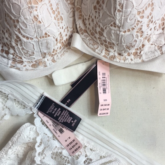 Victoria’s Secret lace bra and panty set 32D & M - Picture 4 of 5